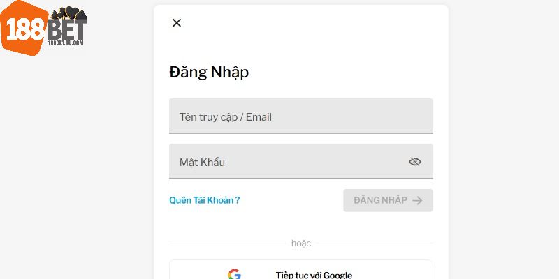 Điền thông tin tài khoản đăng nhập vào mẫu