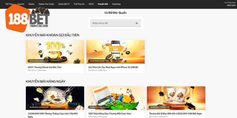 Ưu đãi cập nhật liên tục, giúp hội viên nhận thưởng dễ dàng